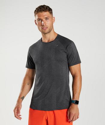 Pánské T Shirts Gymshark Apex Černé Šedé | CZ 2466AHK